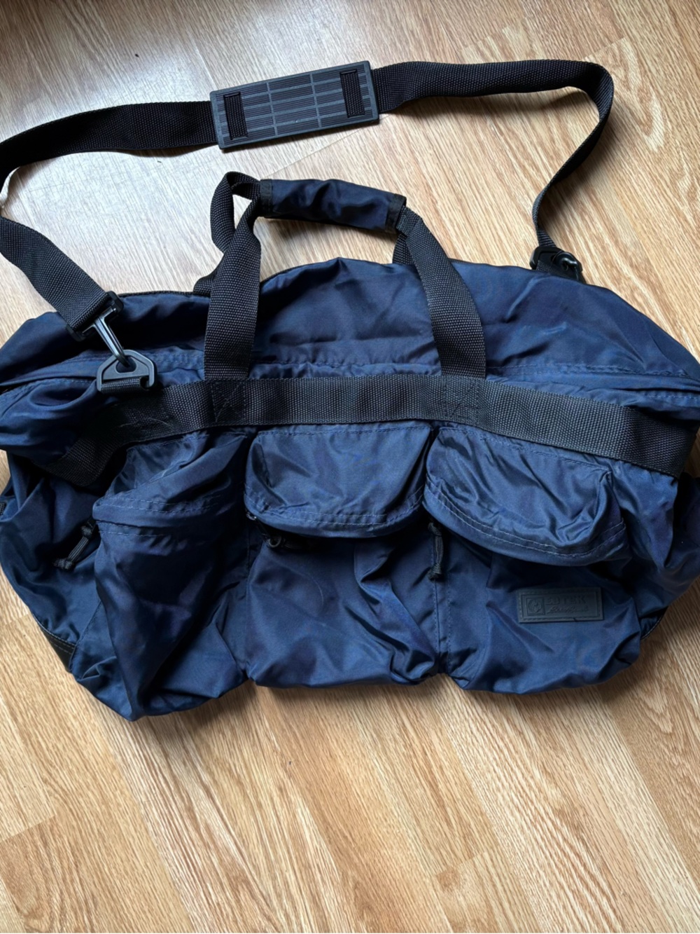 VTG eddie bauer ebtek duffel gym bag nylon blue made in USA